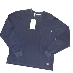 Advisory Board Crystals Small Long Sleeve Pocket Tee Shirt Navy NWT Mens Unisex
